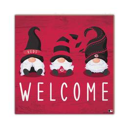 Fan Creations - Cincinnati Reds 10'' x 10'' Welcome Gnomes Sign - Multicolor