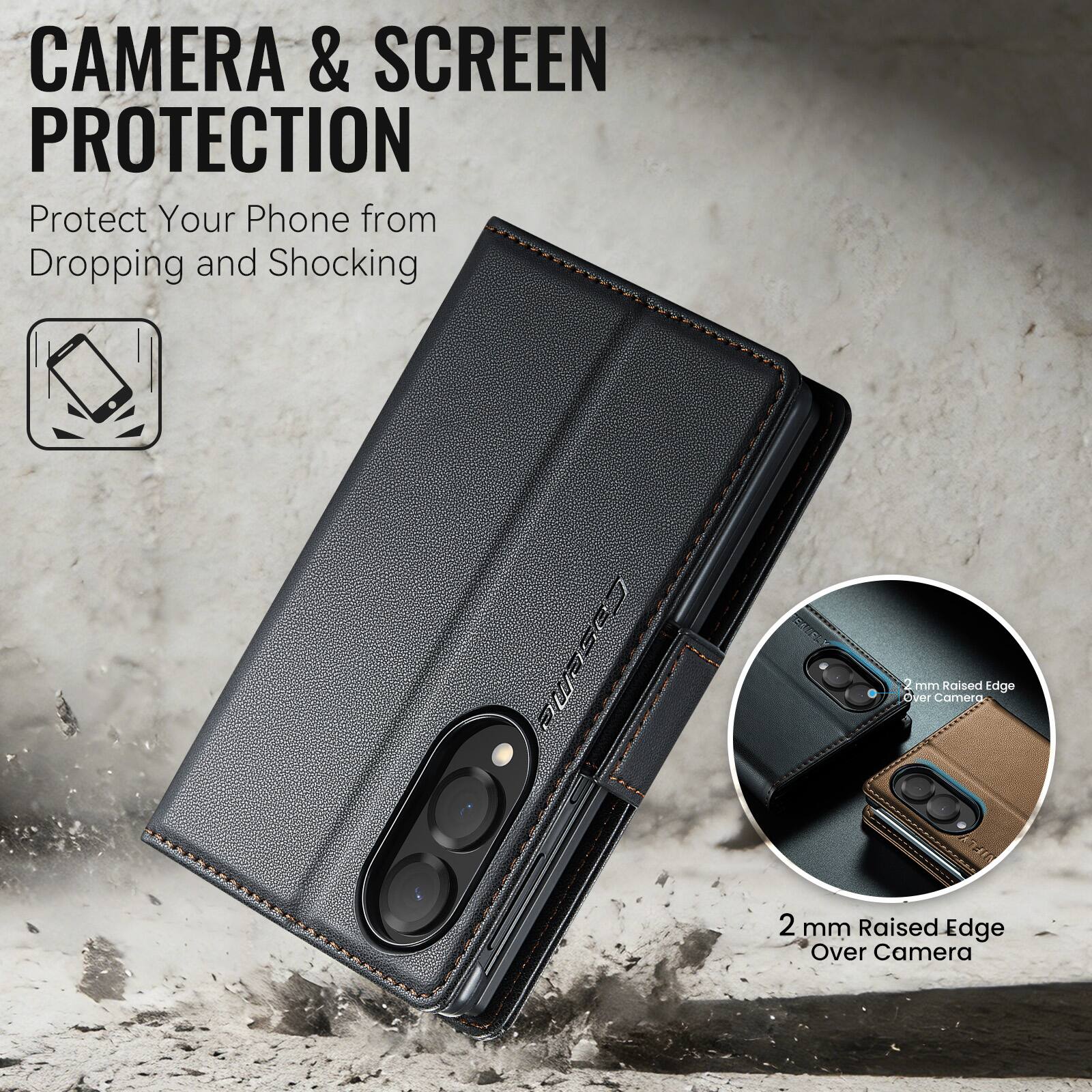 CAMERA & SCREEN PROTECTION  
Protect Your Phone from Dropping and Shocking  

2 mm Raised Edge Over Camera