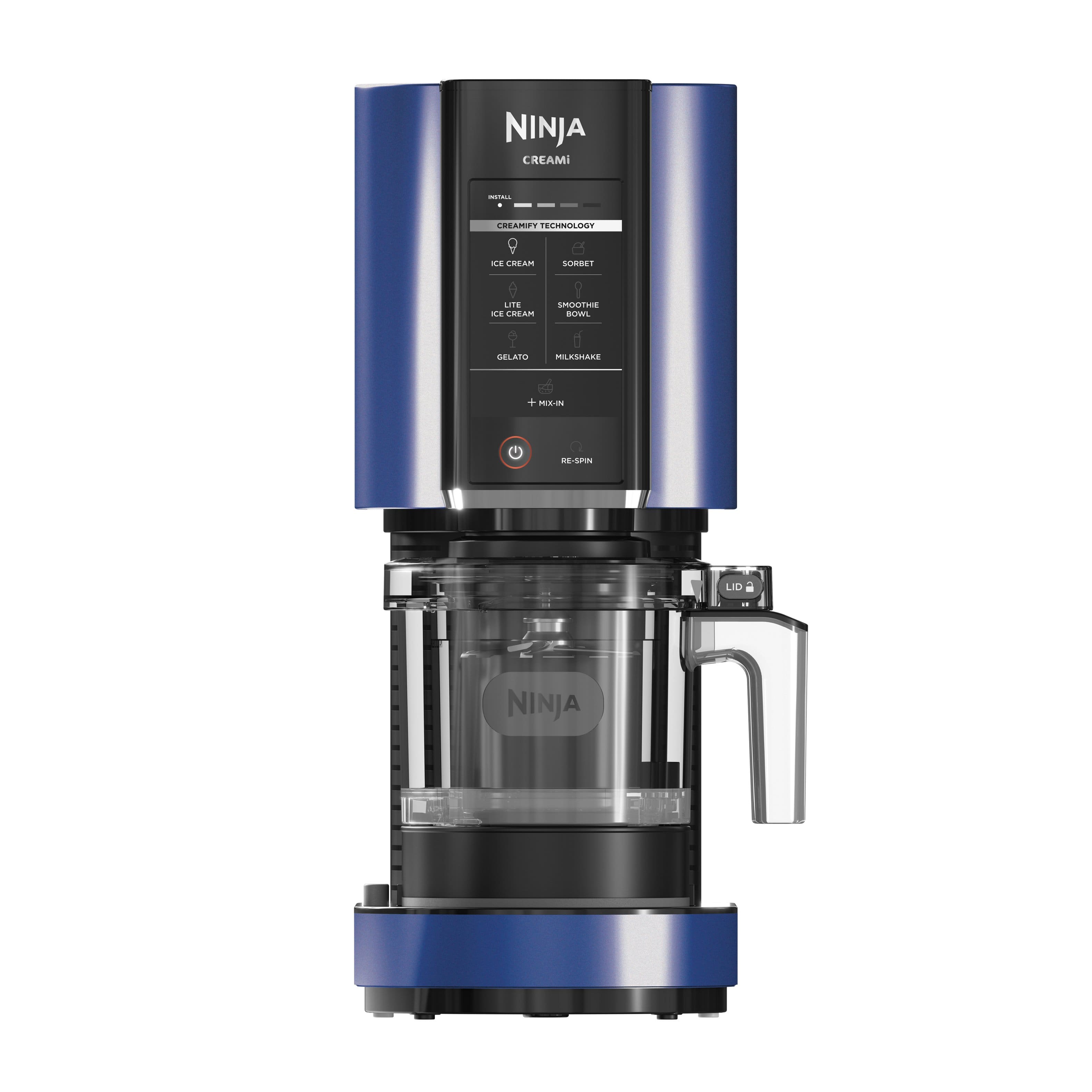 Angle. Ninja - CREAMi, Ice Cream Maker, 7 One-Touch Programs - Blue.