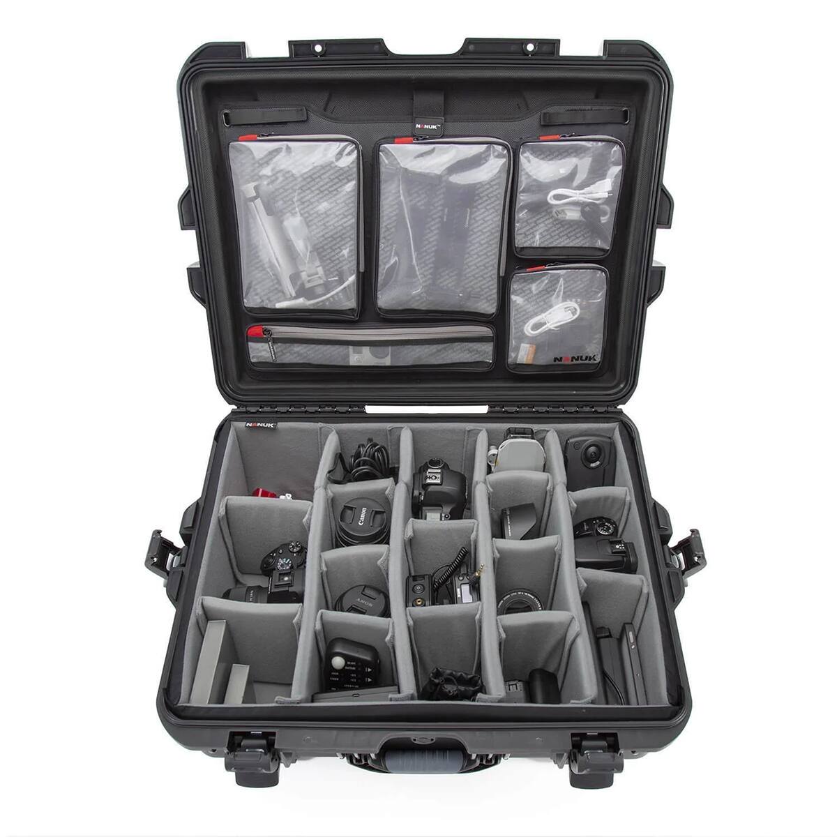 Alt View 1. NANUK - Nanuk 945 Waterproof Hard Case with 5-Pocket Lid Organizer and Padded Divider for Camera, Black.