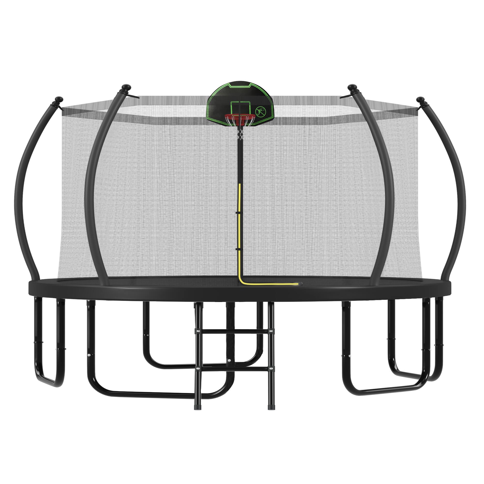 Alt View 2. LOVMOR - Lovmor 12 FT Trampoline with Basketball Hoop and Ladder Recreational Trampoline for Adults.