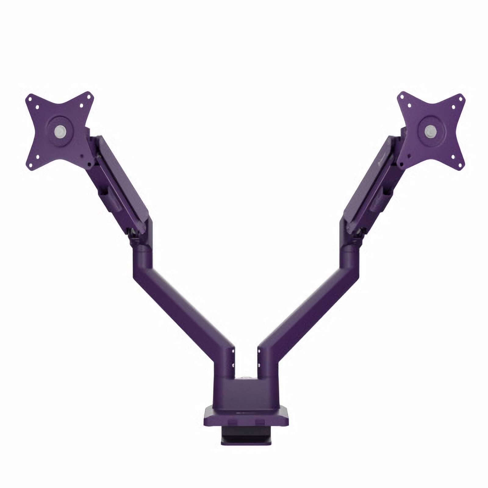 Alt View 2. Arozzi - Arozzi Alzare Neo Duo Gas Spring Dual Monitor Arm – Full Motion Dual Screen Desk Mount – Purple - Pure Purple.