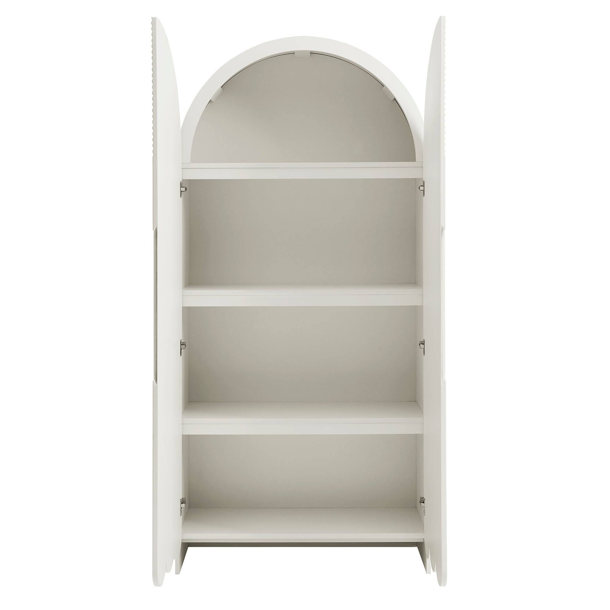 Alt View 5. Modway - Dahlia 78 Inch Fluted and Scalloped Arched Storage Cabinet by Modway - White.