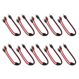 DS18 Audio - Level 2 RCA Y-Splitter Cable, 1 Male to 2 Female (10-Pack)