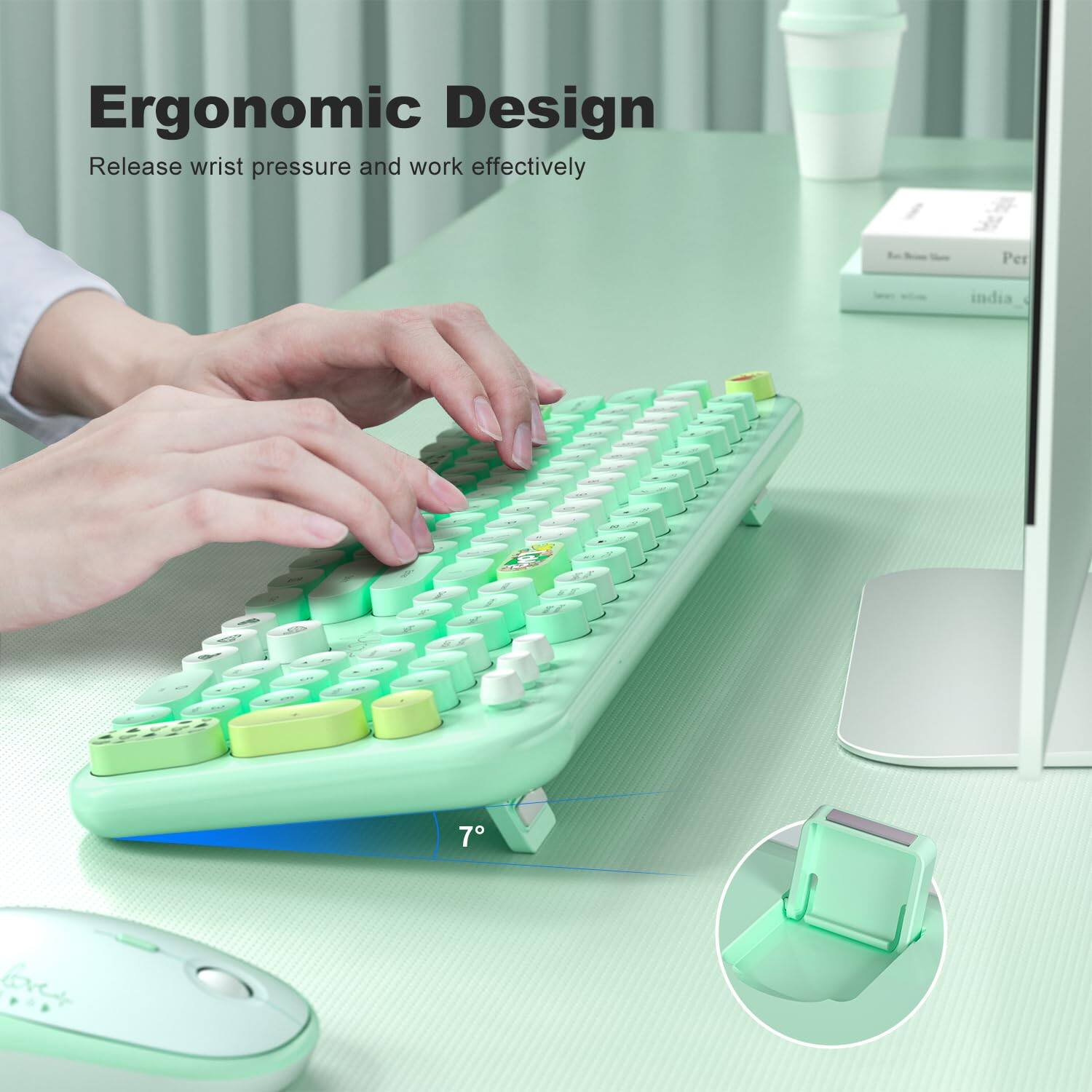 Ergonomic Design  
Release wrist pressure and work effectively