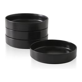 Stone Lain - Celina Stoneware 4 Piece Pasta Bowl Set, Home Kitchen Utensils - Black