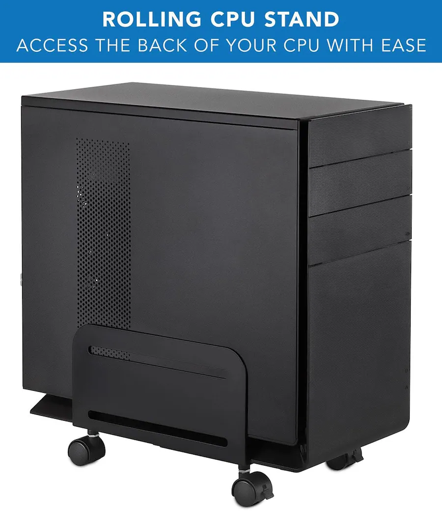 Cpu Processor Stand Mount It! Adjustable CPU Stand with 4 Caster Wheels for Easy Mobility ...