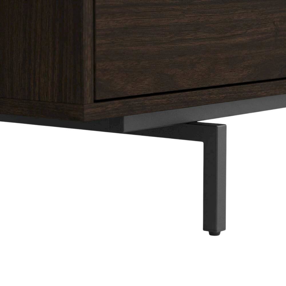 Alt View 2. FurniFact - Walnut Laminate TV Console in Brown with Modern Design and Engineered Wood - Brown.