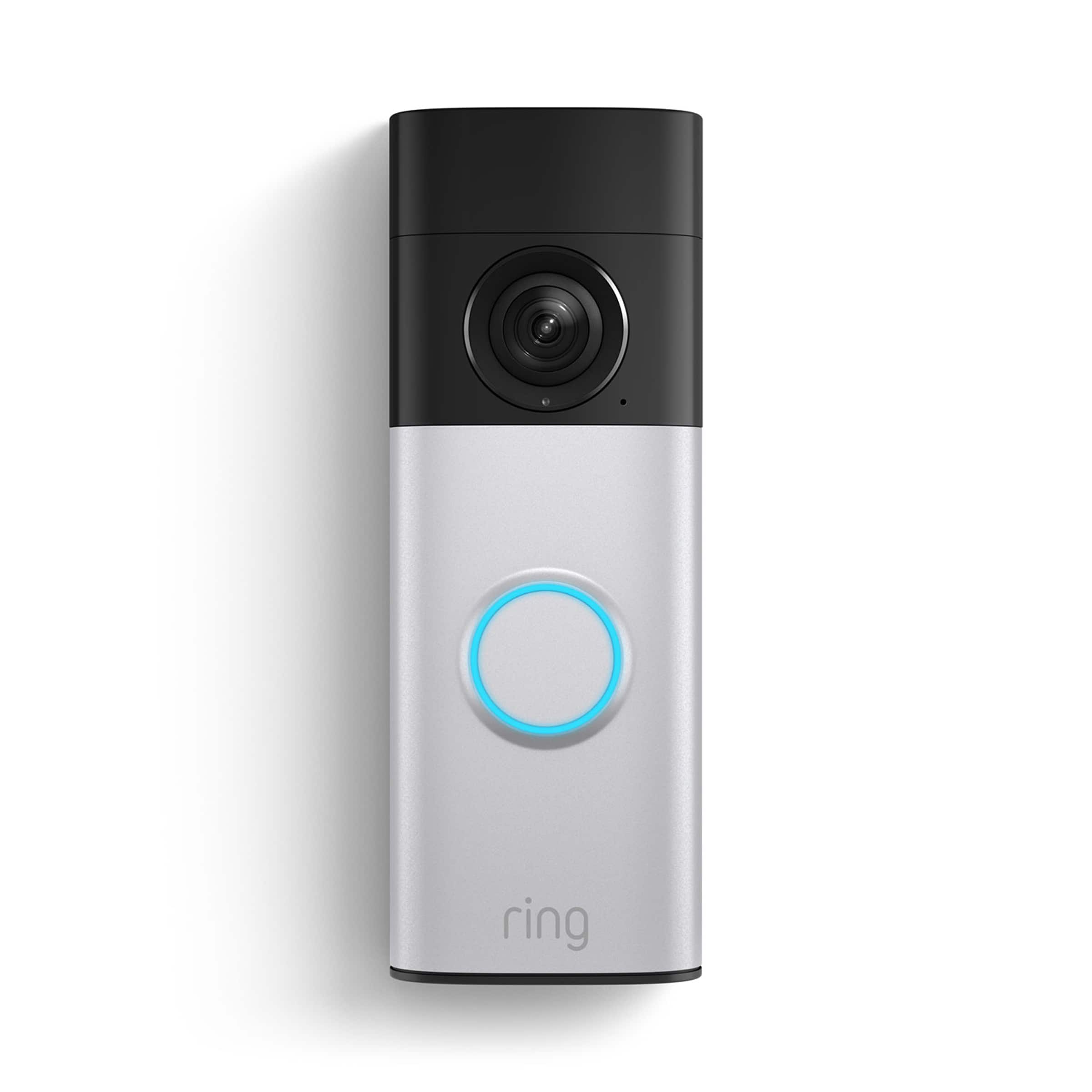 Ring - Battery Doorbell Plus (newest model) Retinal 2K with wide-angle video, up to 6x Zoom, Night Vision and Battery Pack - Nickel Silver