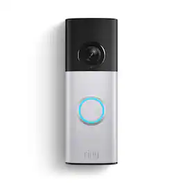 Ring - Battery Doorbell Plus (newest model) Retinal 2K with wide-angle video, up to 6x Zoom, Night Vision and Battery Pack - Nickel Silver