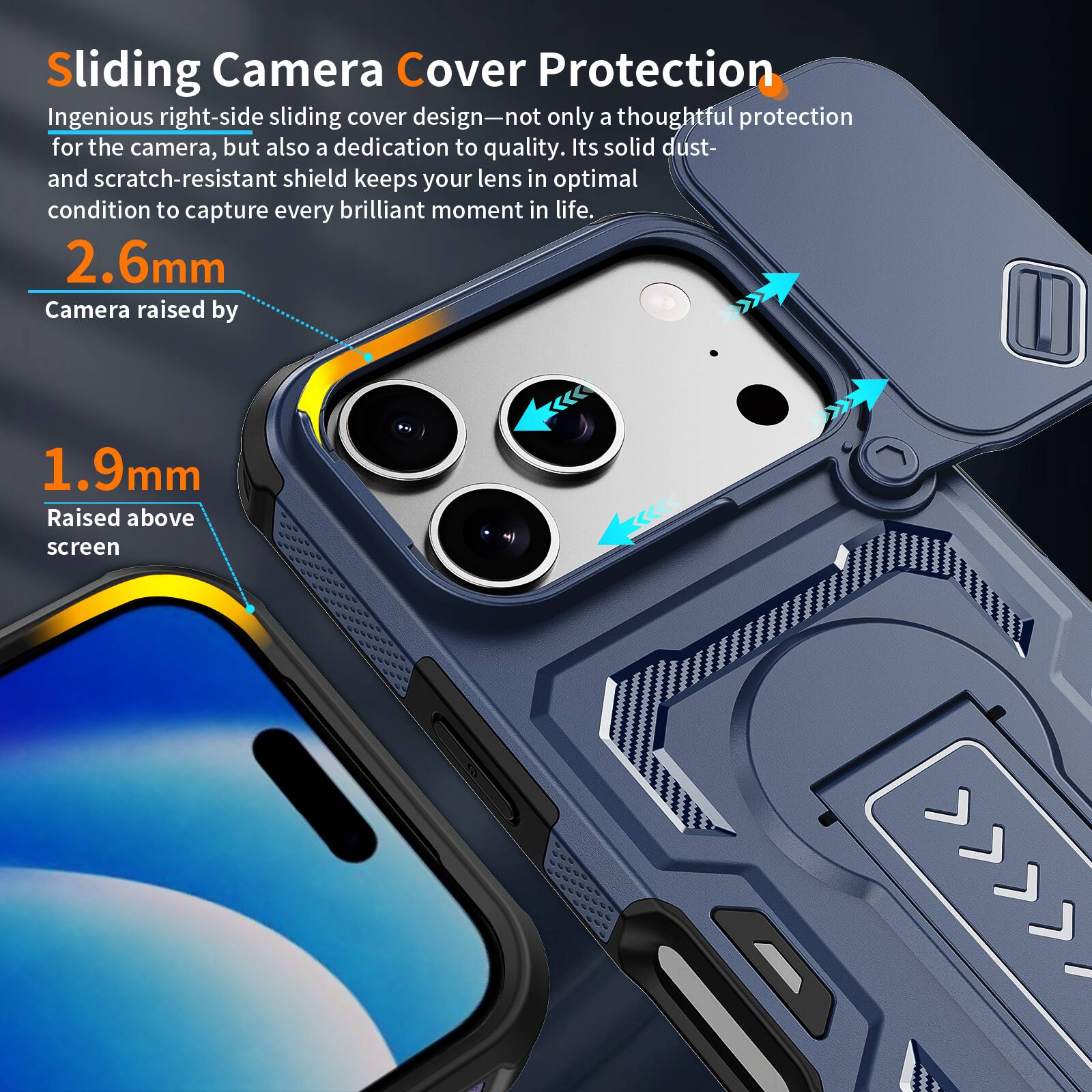 Dteck Rugged Stand Case for Apple iPhone 18 Pro,Shockproof Heavy Duty ...