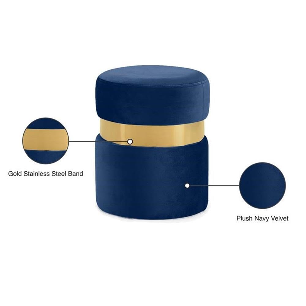 Gold Stainless Steel Band  
Plush Navy Velvet