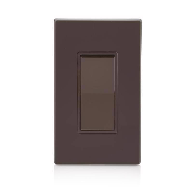 Angle. Leviton - Leviton Decora 15 amps Single Pole Rocker Switch Brown 1 pk - Brown.