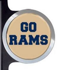 Alt View 2. PRORUN - Los Angeles - Go Rams - Automotive Vehicle License Plate Frame with Team Badges - Multi.