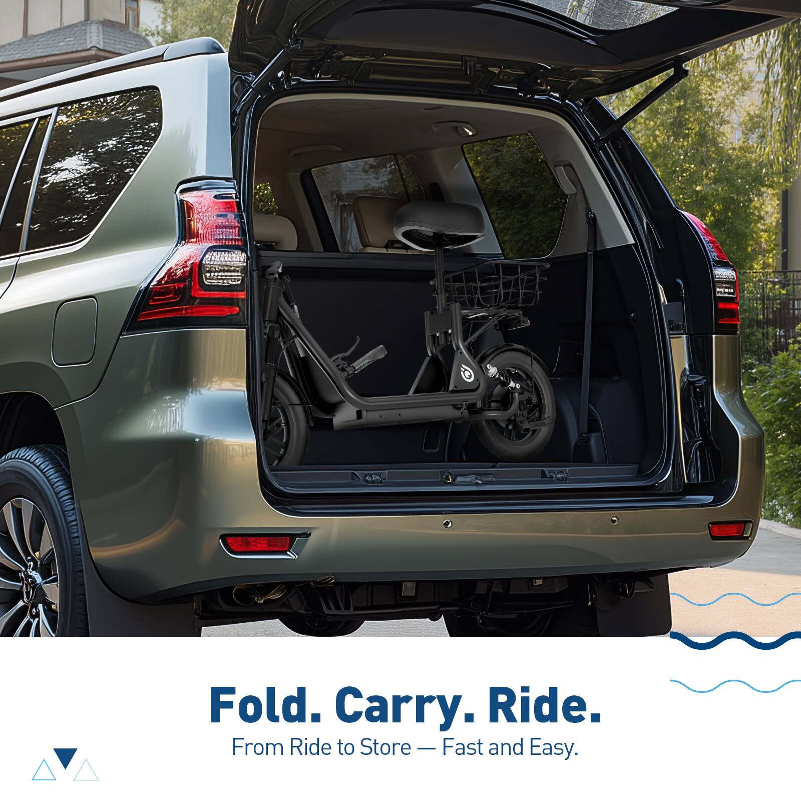 Fold. Carry. Ride.  
From Ride to Store — Fast and Easy.