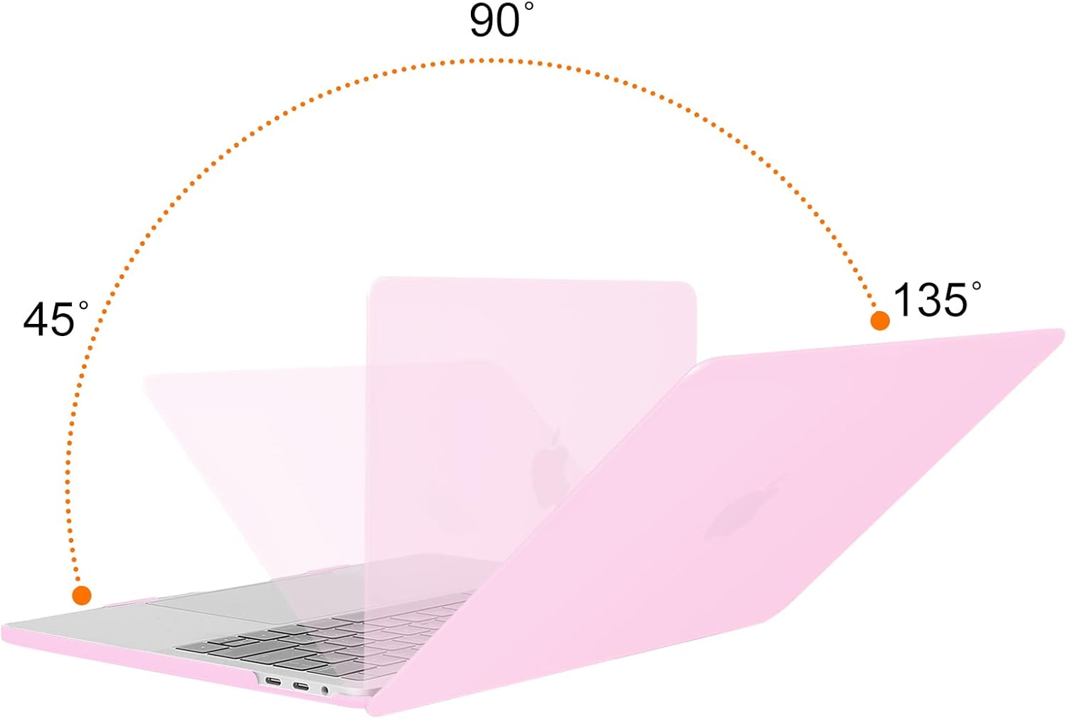 Back. mosiso - MacBook Pro 13" hard shell case with keyboard skins, screen protector and storage bag - Clear Pink.