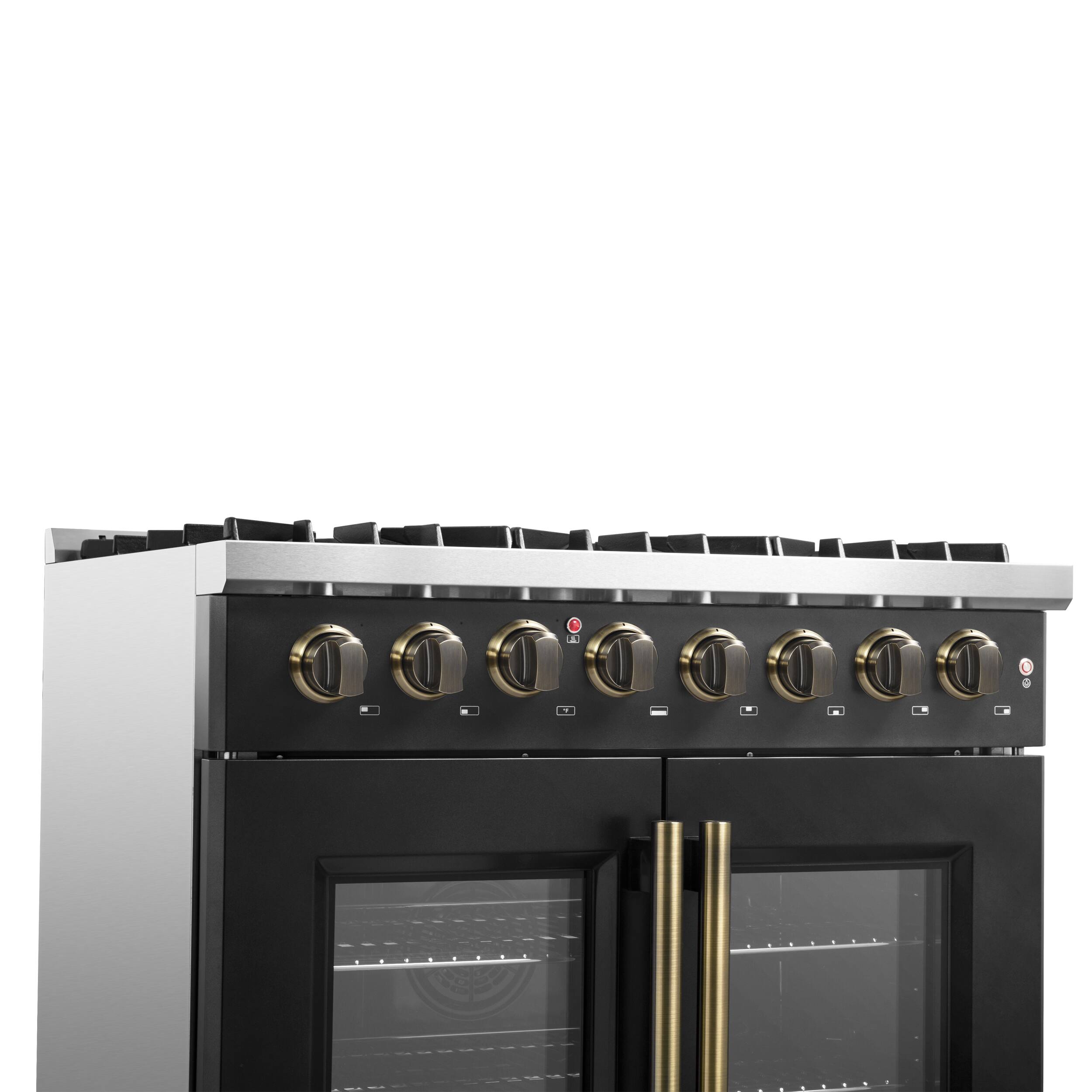 Alt View 6. Forno Appliances - Galiano 5.36 Cu. Ft. Freestanding Dual Fuel True Convection Range - Black.