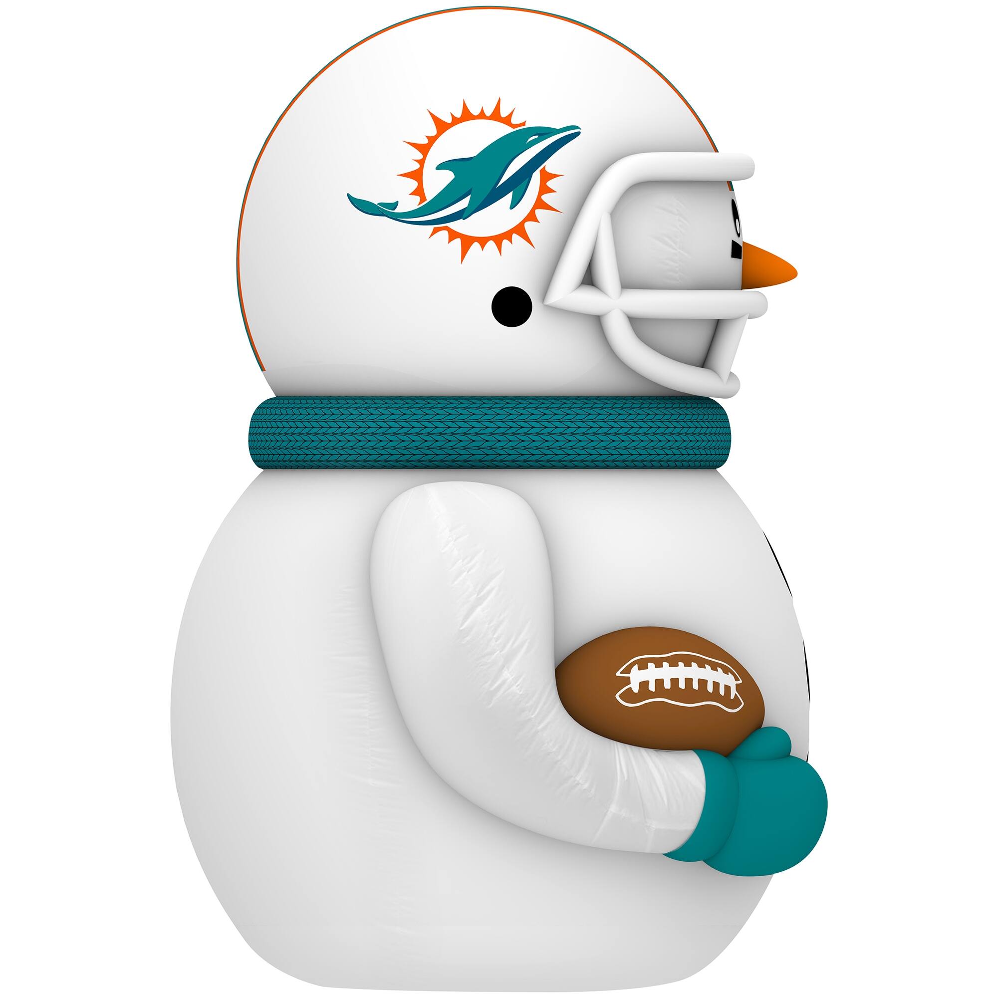 Alt View 2. Sporticulture - Miami Dolphins 7' Inflatable Snowman Player - White.