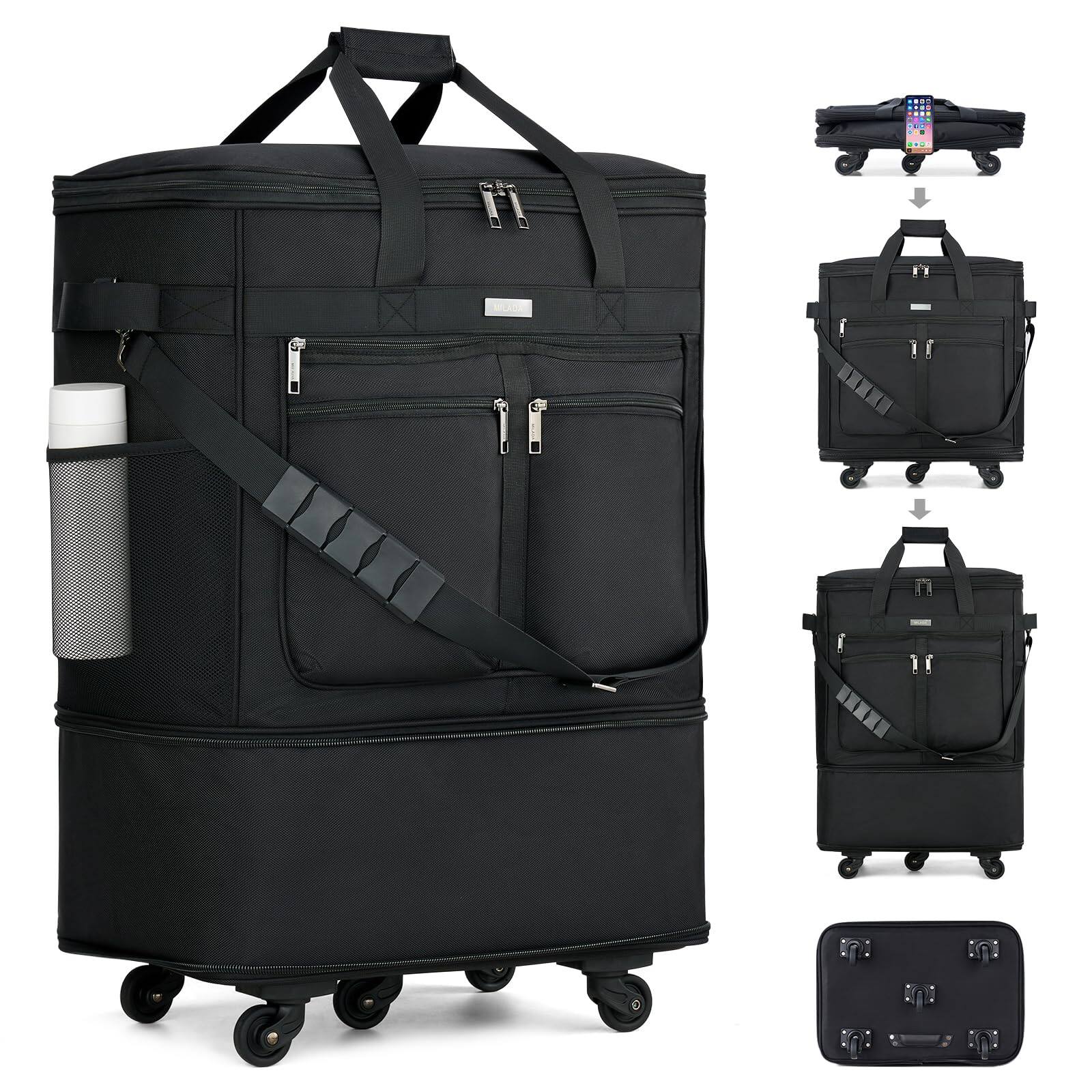 Alt View 1. Dapper Styles - Expandable Luggage Bags collapsible - Blue.