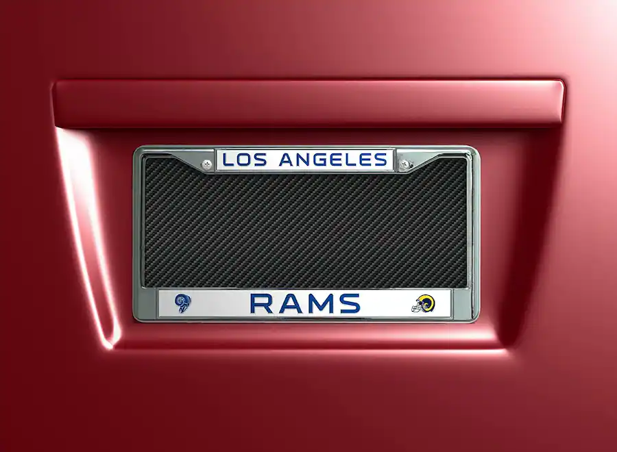 Only Rams Rear Plate Rico Industries Los Angeles LA Retro Rams Chrome Metal License Plate ...