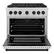 Angle. ZLINE - 36 in. Wide 6 Burner Autograph Paramount Satin Steel Gas Range with Black Accents (SGRSZ-WM-36-MB) - White.