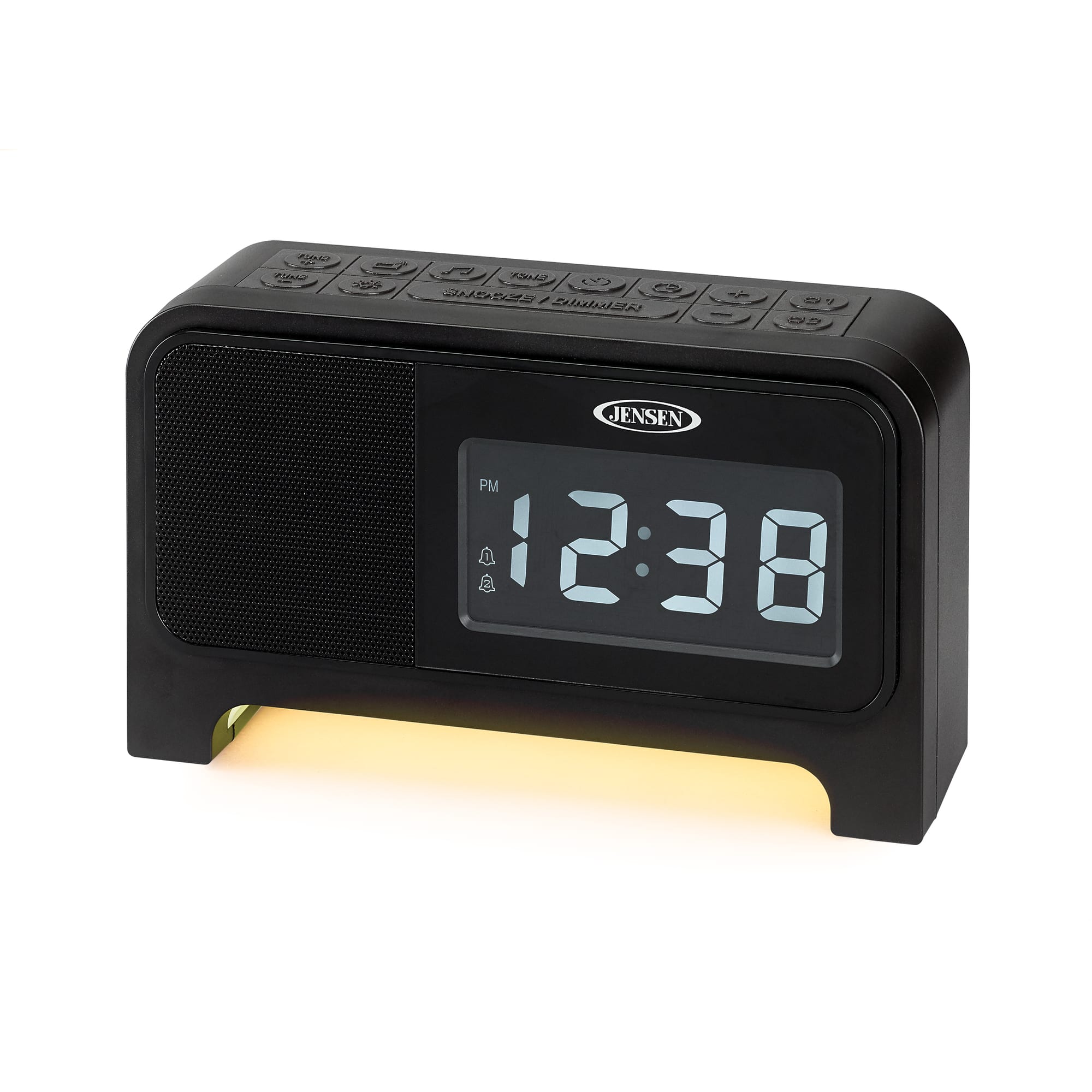 Jensen - JCR-350 Soothing Sounds Digital Clock Radio with Night Light - Black