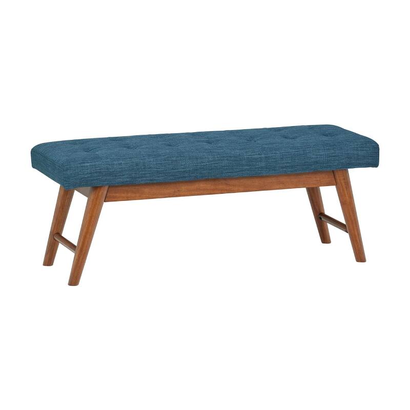 Lumina Wise - Modern Upholstered Button-Tufted Ottoman Bench - Navy Blue