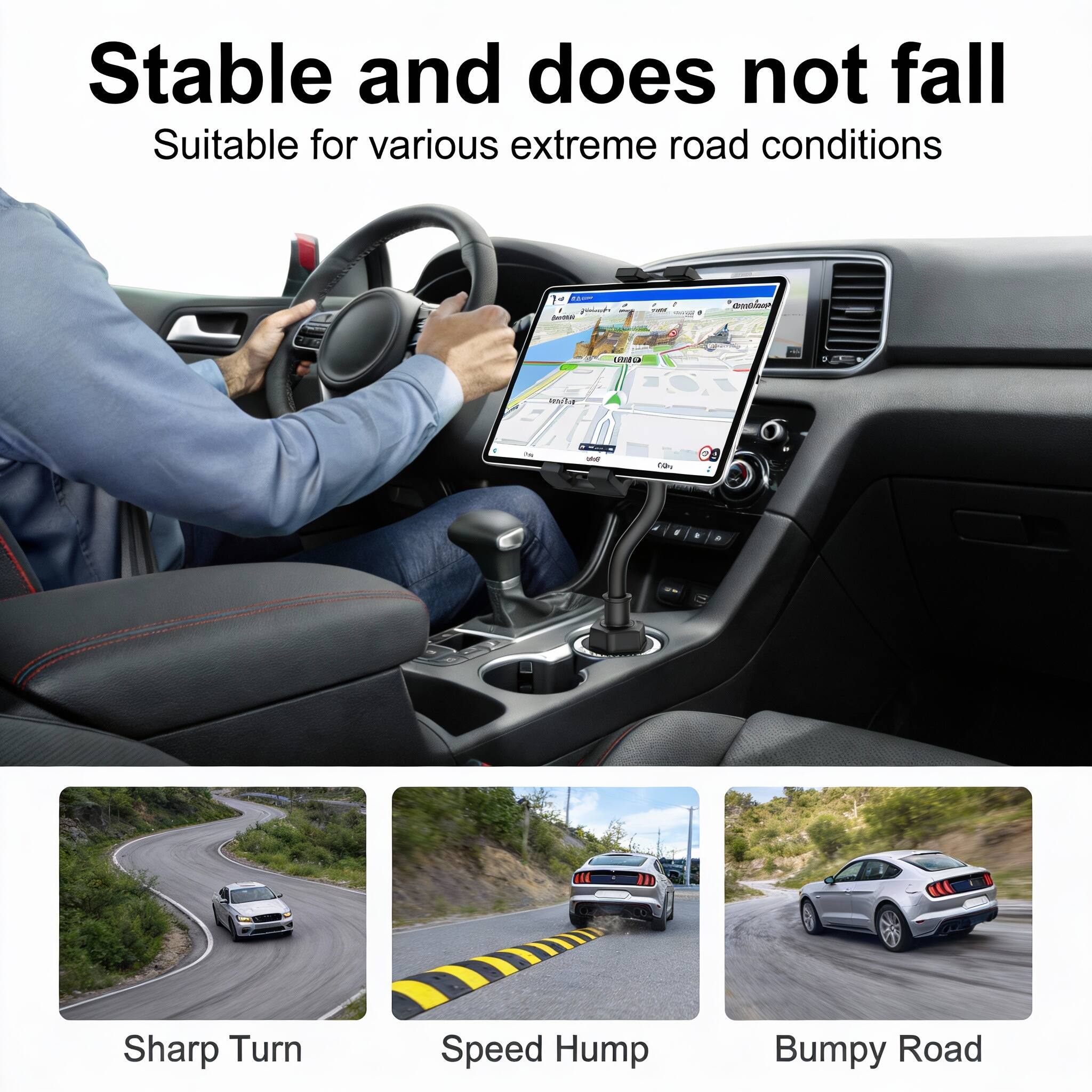 Stable and does not fall  
Suitable for various extreme road conditions  

- Sharp Turn  
- Speed Hump  
- Bumpy Road