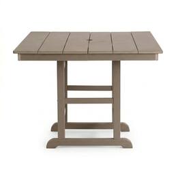 Boyel Living - HDPE Folding Square Patio Dining Table 37.8-in L x 37.8-in W - Brown