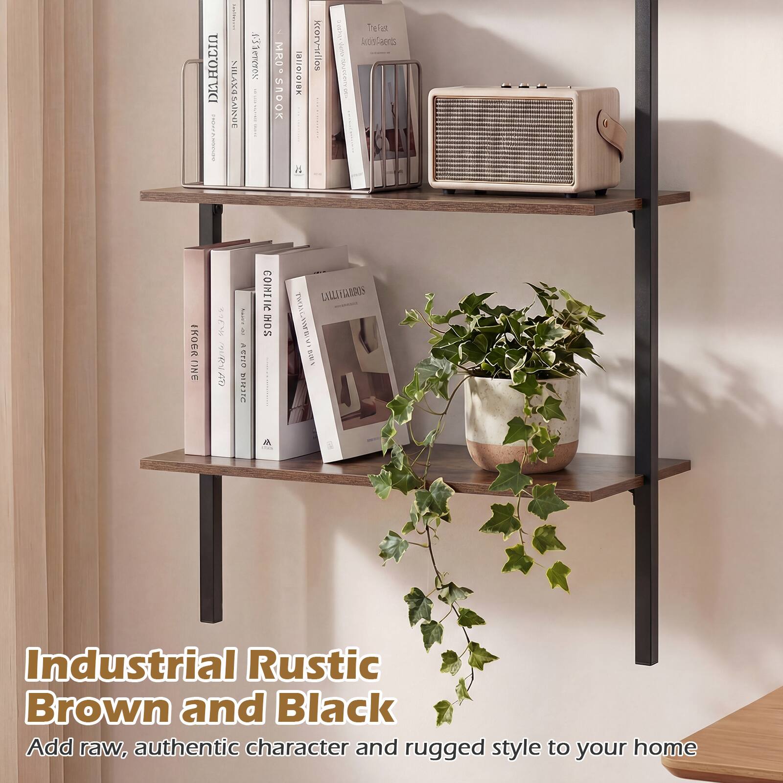 Industrial Rustic Brown and Black  
Add raw, authentic character and rugged style to your home