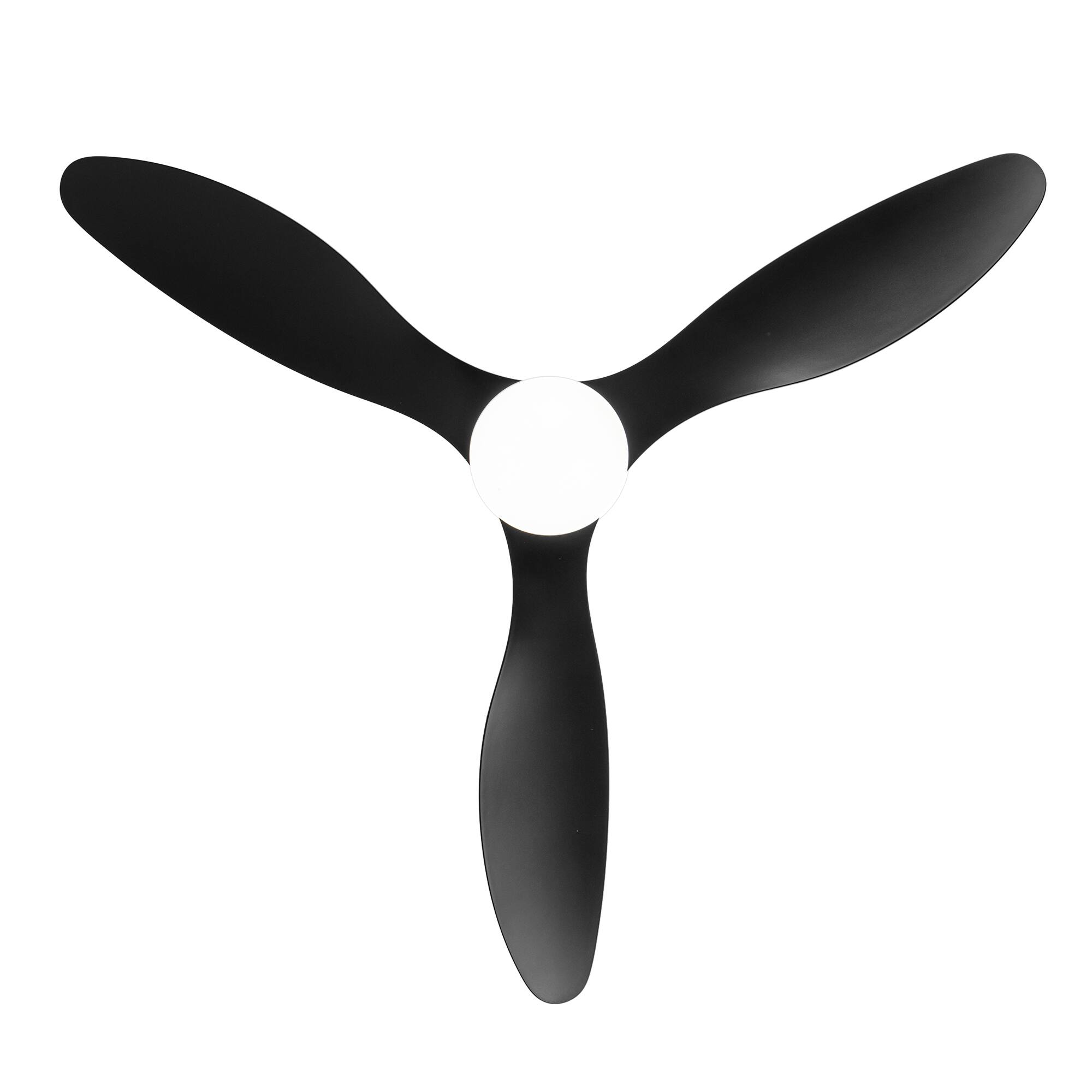 Alt View 9. Breezary - 52" Indoor Ceiling Fan, 3 ABS Blades, 6-Speed DC Motor, Remote Control, Memory/Timer, 3-Color LED Light, 5"/10" Downrods - Satin Nickel and Black.