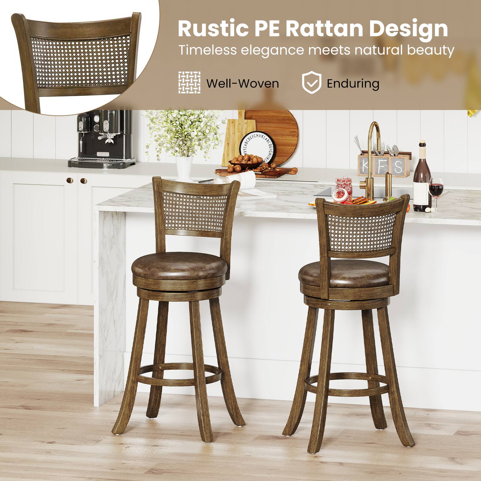Rustic PE Rattan Design  
Timeless elegance meets natural beauty  

Well-Woven  
Enduring