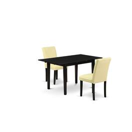 East West Furniture - Dining Table- Dining Chairs - Brown