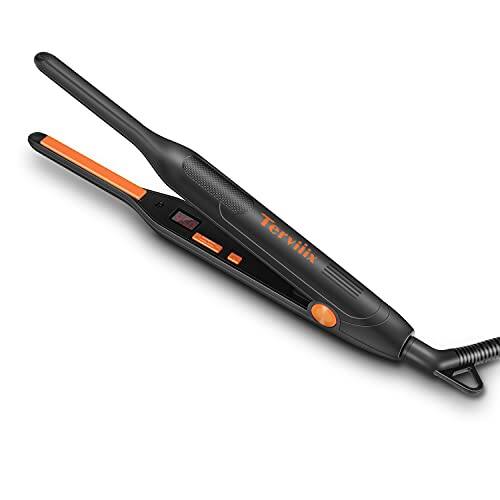 Front. Vulpecula Spade - Small Flat Iron for Short Hair, Temperature Adjustable Pencil Flat Iron Fast Heat Up, 3/10 Inch Beard Straightening Iron.