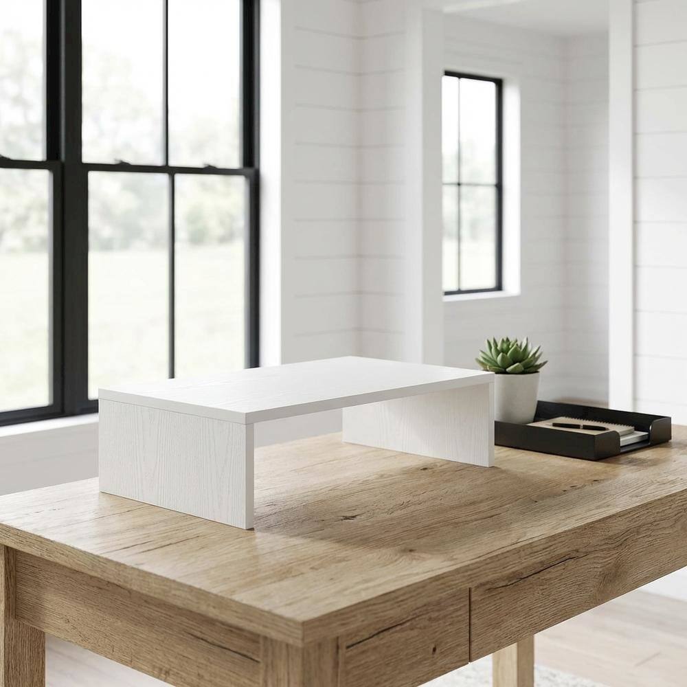 Alt View 1. FurniFact - White TV/Monitor Riser for TVs up to 25 Inches with Melamine Veneer - White.