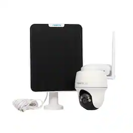 Reolink - First 4K Solar Security Cameras Wireless Outdoor, Argus PT Ultra+Solar Panel, 360° Pan Tilt Auto-Tracking, 8MP C - White