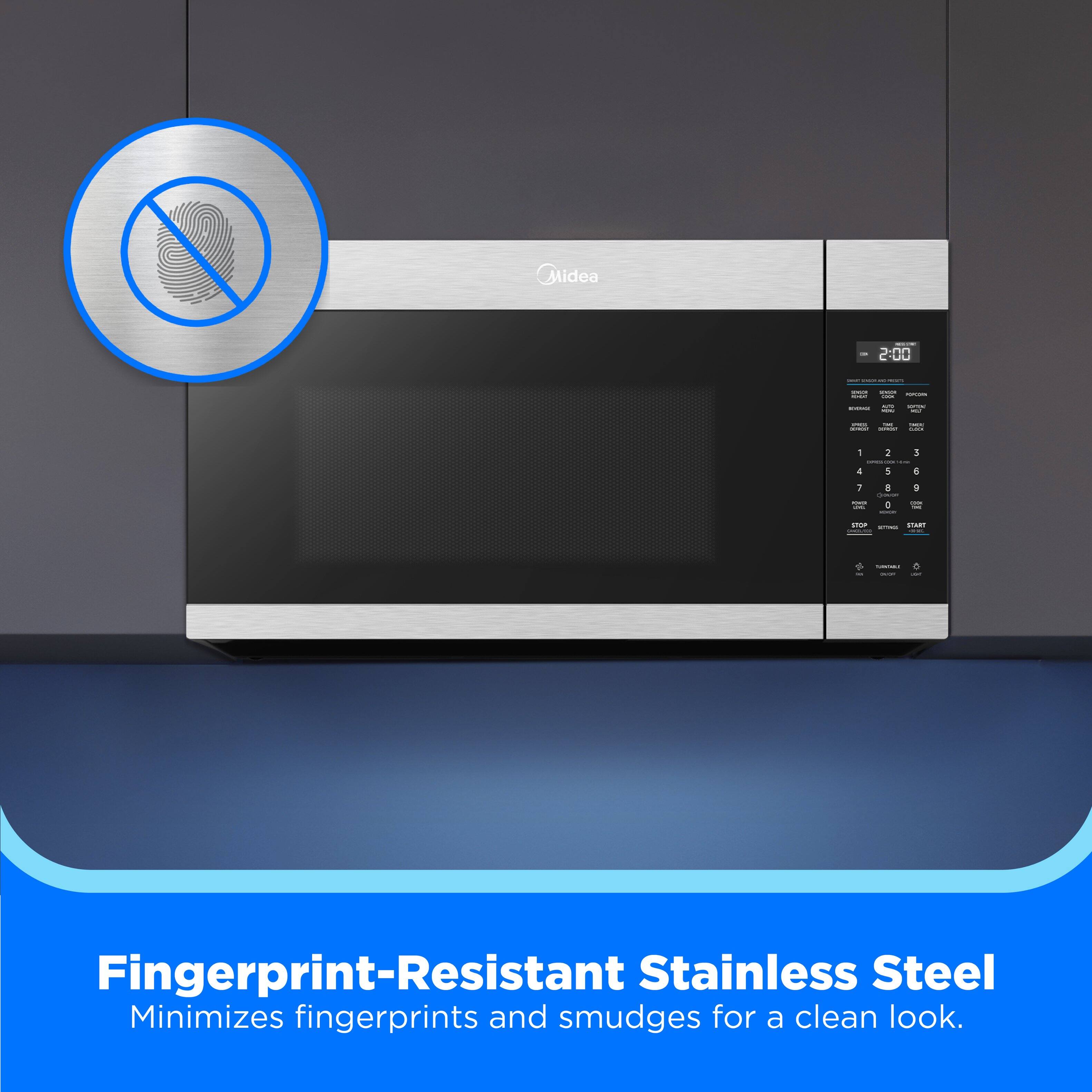 Midea - 2:00

Fingerprint-Resistant Stainless Steel
Minimizes fingerprints and smudges for a clean look.