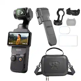 DJI - Osmo Pocket 3 with Bag, Cover, Magnetic Light, and Screen Protectors