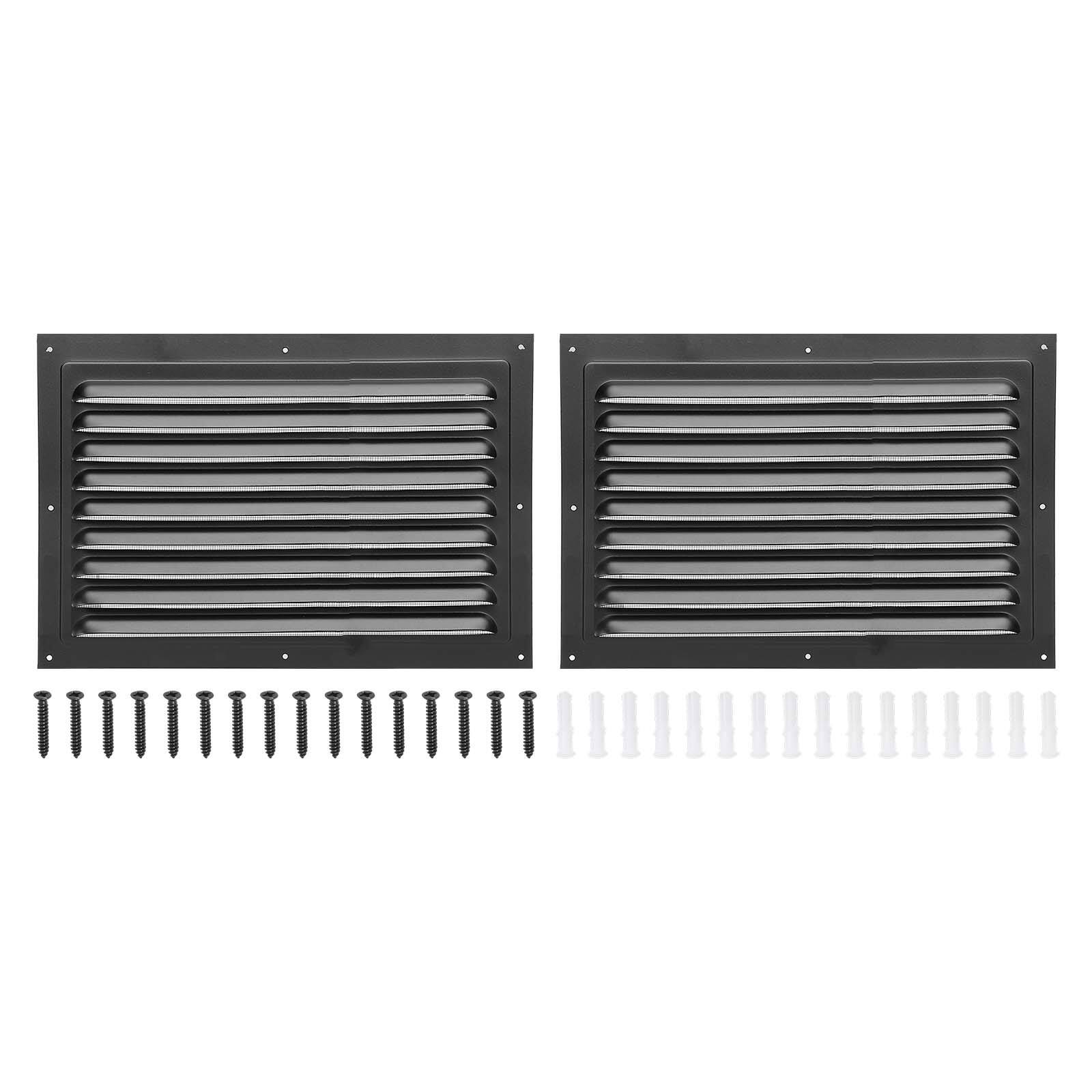 "Unique Bargains - 8""x12"" Aluminum Gable Vent, 2pcs Exterior Wall Outlet Square Soffit Vent HVAC Louver Air Grille with Built-in Screen - Black" price history on PriceWatchPro