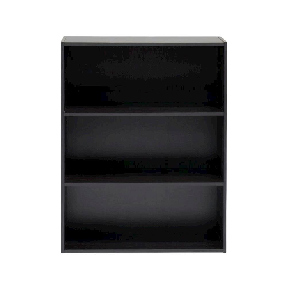 Back. FurniFact - Espresso 3-Tier Open Shelf Bookcase with Modern Design and Sturdy Construction - Espresso.