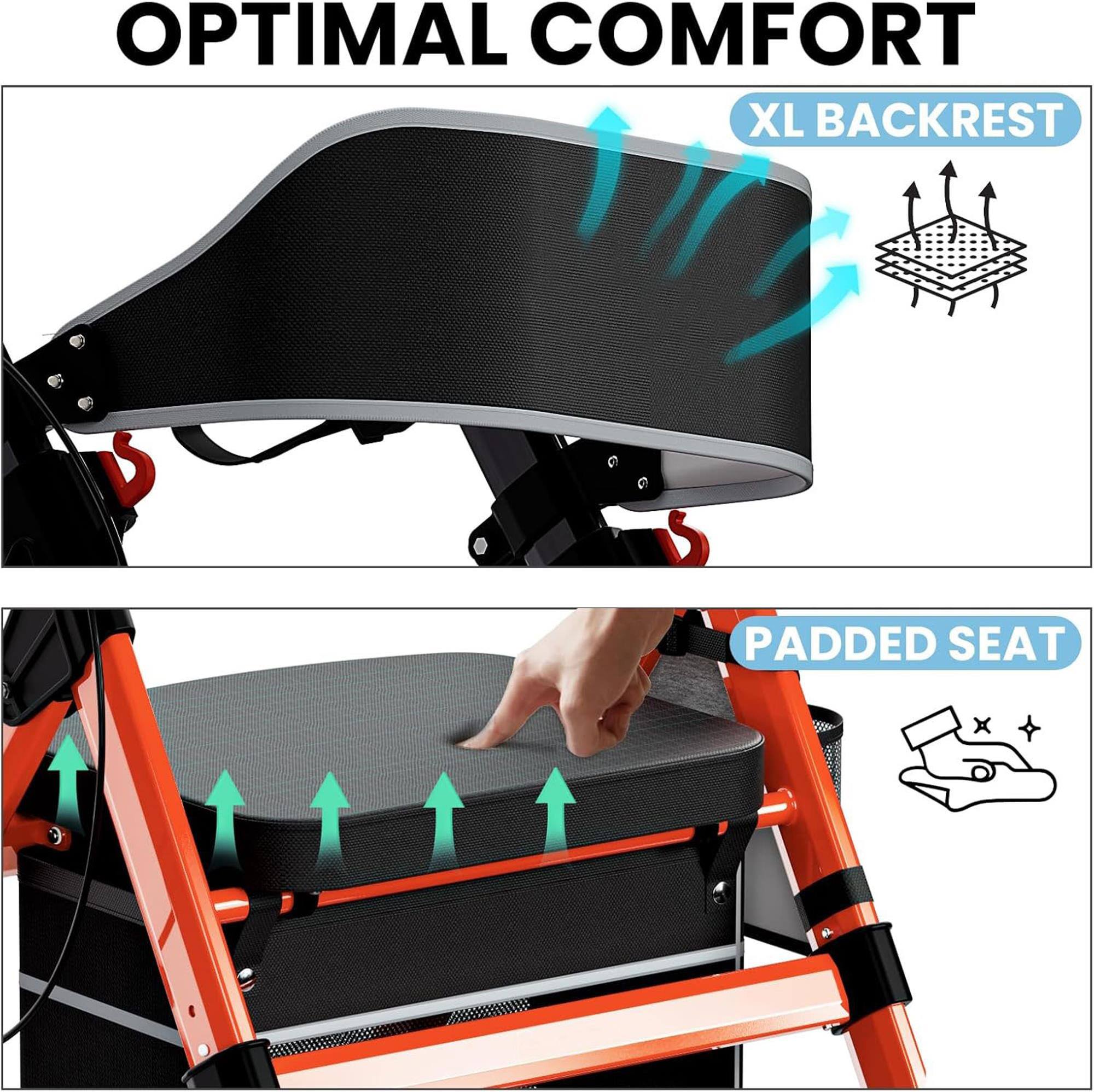 OPTIMAL COMFORT  
XL BACKREST  
PADDED SEAT