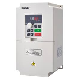 VEVOR - Variable Frequency Drive, AC 220V Input 4KW Variable Frequency CNC Drive Inverter Converter,VFD 5.5HP 1 or 3 Phase Input - White