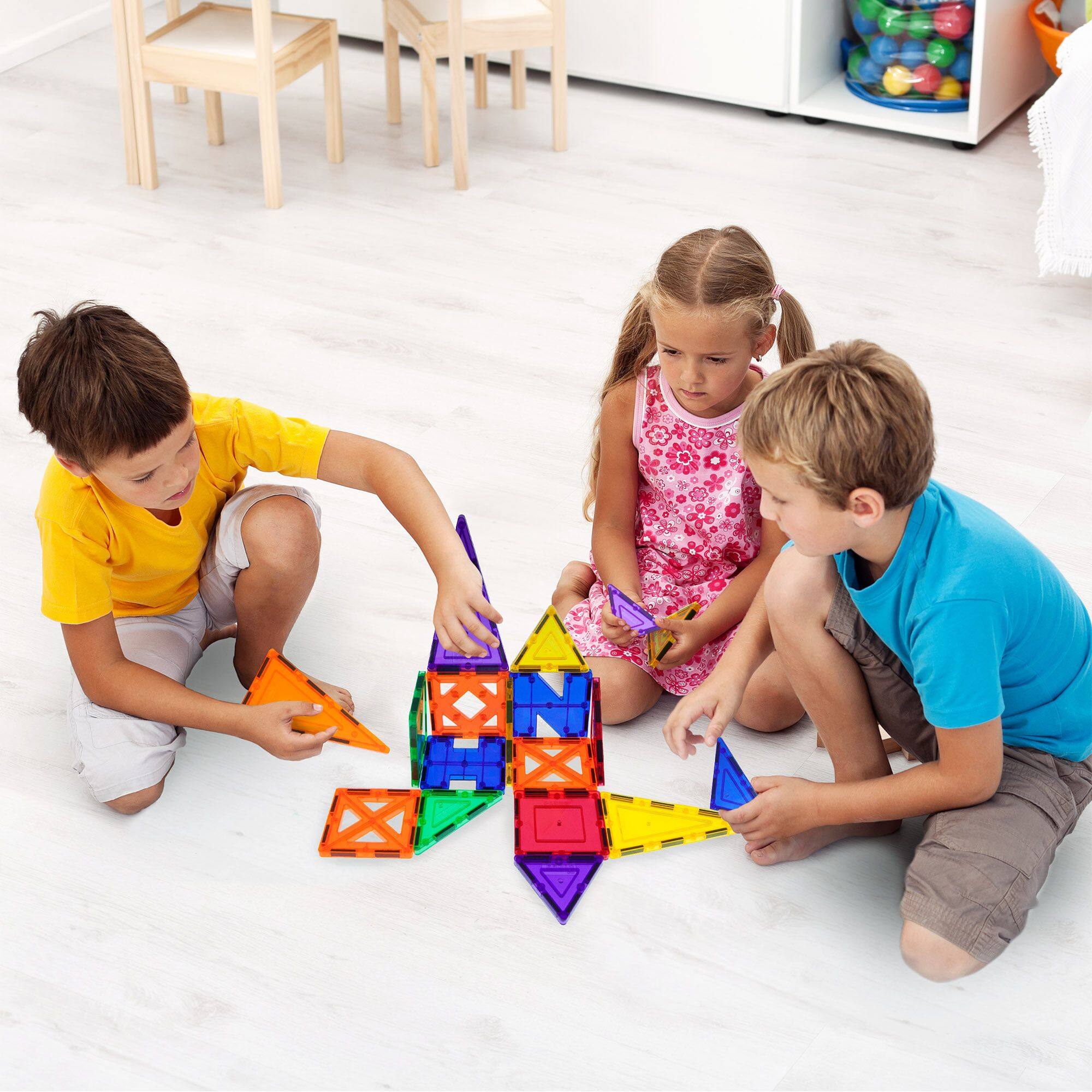Alt View 2. PicassoTiles - PICASSO-TILES 26 PC Magnetic Tiles, Building Blocks, STEM Toys for Kids 3+.