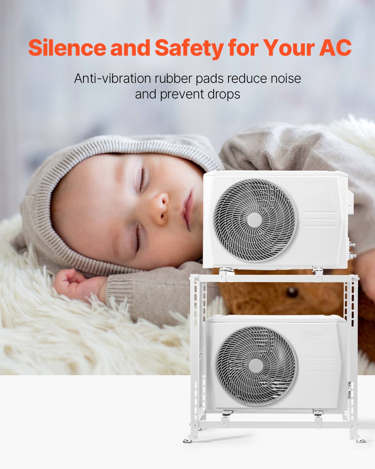 Silence and Safety for Your AC

Anti-vibration rubber pads reduce noise and prevent drops