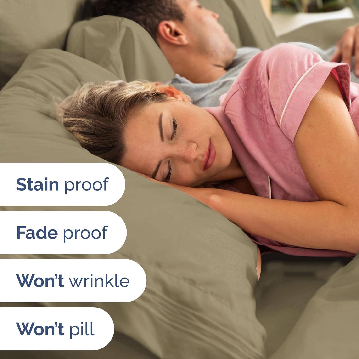 - Stain proof
- Fade proof
- Won't wrinkle
- Won't pill