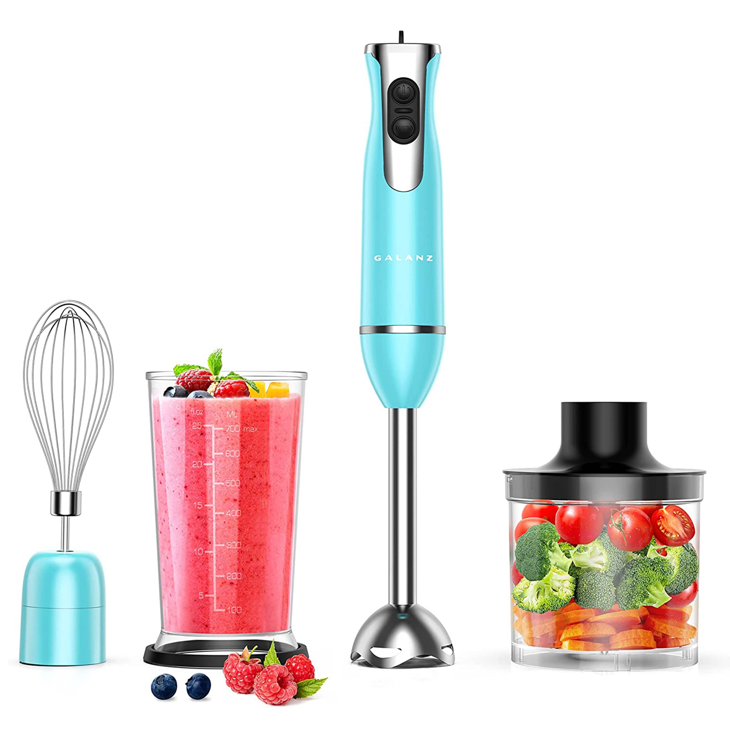 Galanz - 2 Speed Multi-Function Retro Immersion Hand Blender in Bebop - Blue