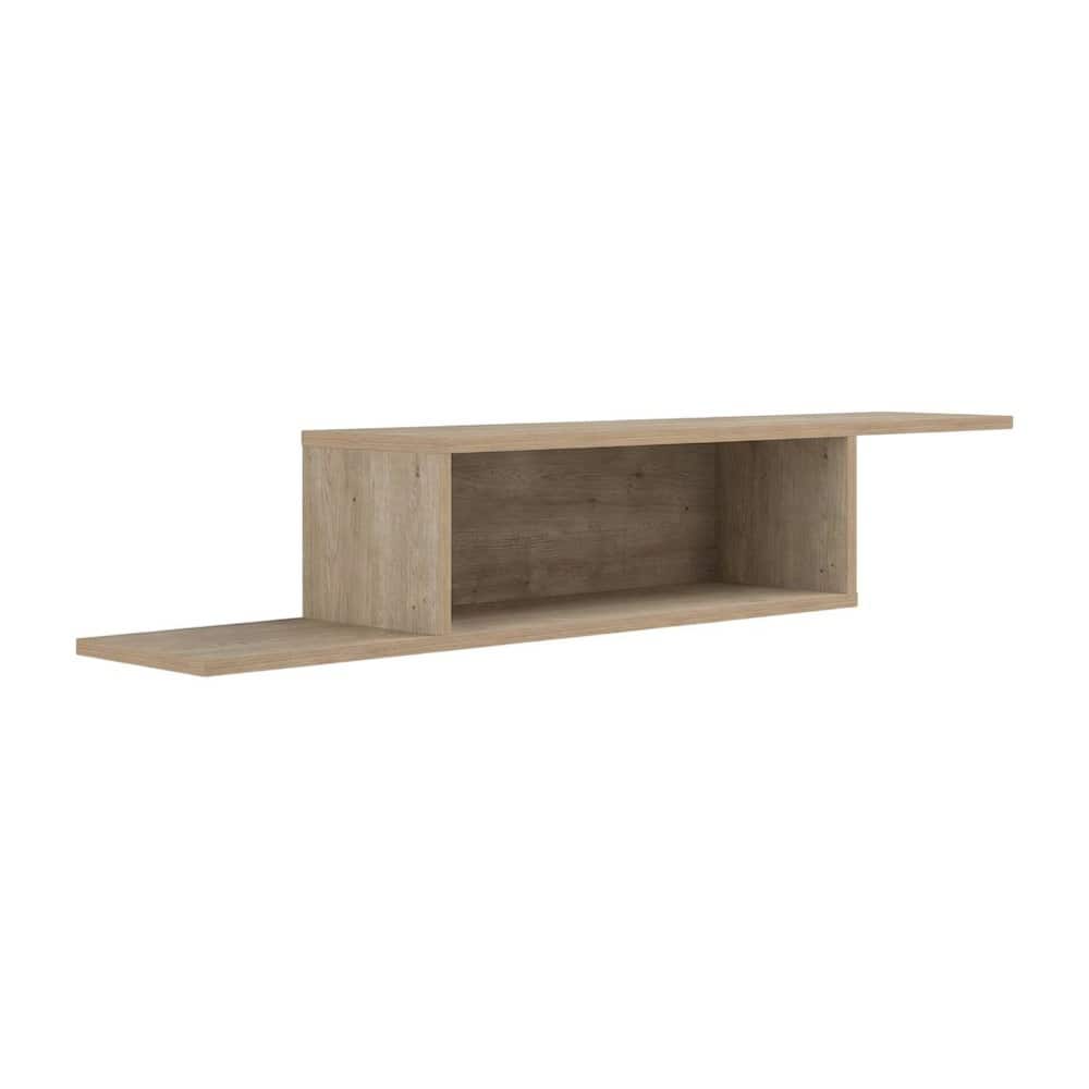 FurniFact - Wall Mount TV Stand for 65 Inch Screens with Engineered Wood Shelf - Beige