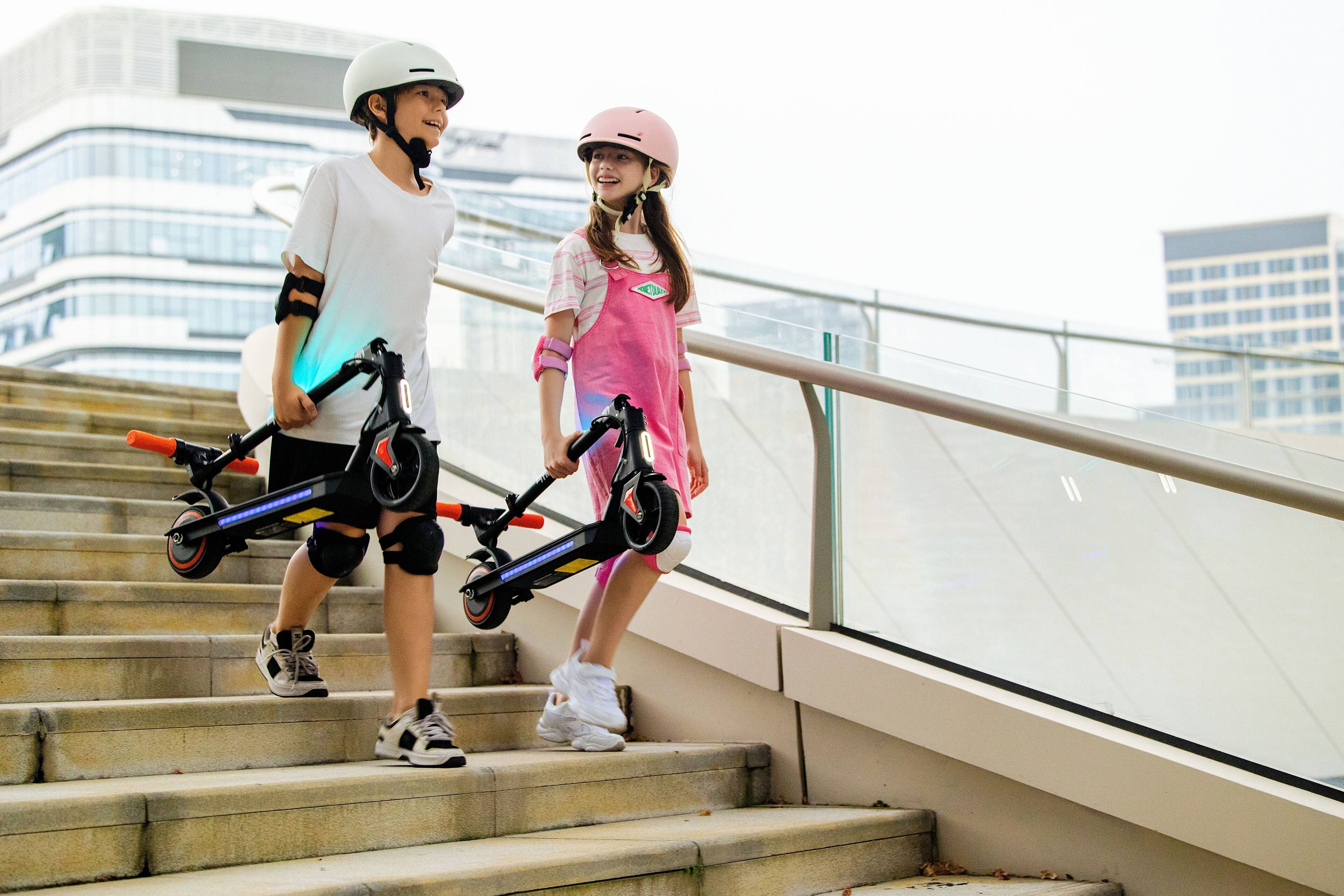 Alt View 4. 5th Wheel - K1MAX Kids Electric Scooter w/ 5 mi Max Range and 10 mph Max Speed - Black.