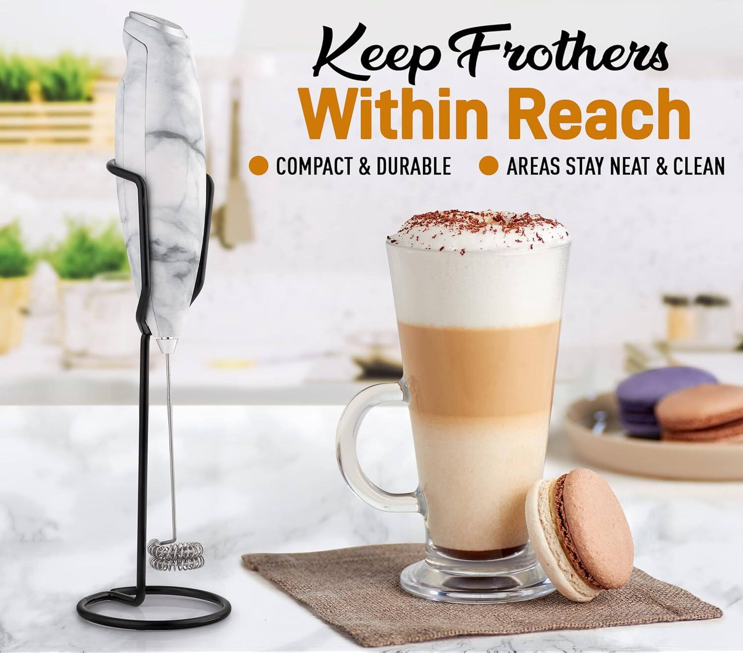 Keep Frothers Within Reach

- COMPACT & DURABLE
- AREAS STAY NEAT & CLEAN