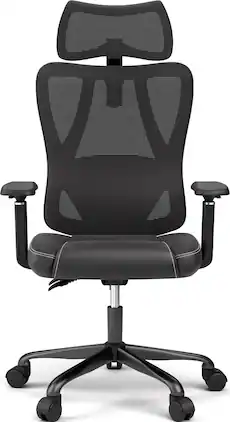 ACGAM - CG-5455M Ergonomic Office Chair, High Back Mesh Desk Chair with Adjustable Lumbar Support, Headrest, Armrests & Recline - Black